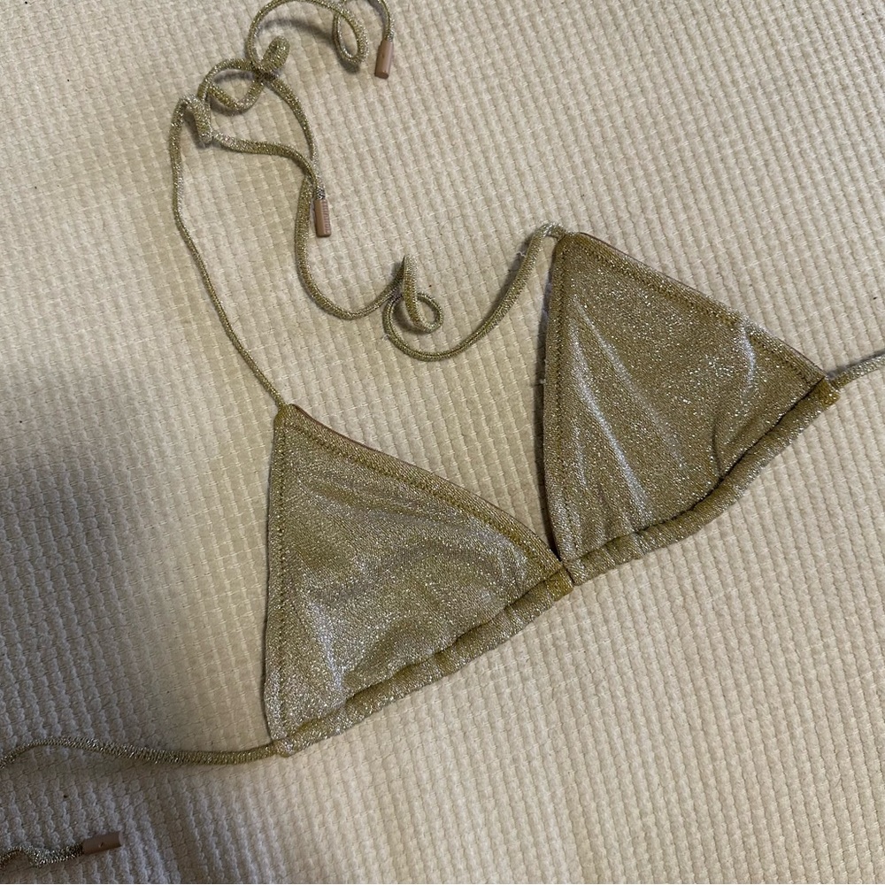 Triangl Gold Bikini Top